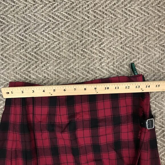 Laura Ashley Vintage 80s Classic Tartan Plaid Pleated Midi Full Skirt Sz 8 - Picture 8 of 10